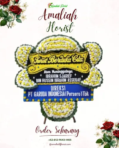 Papan Bunga Duka di Muka Kuning