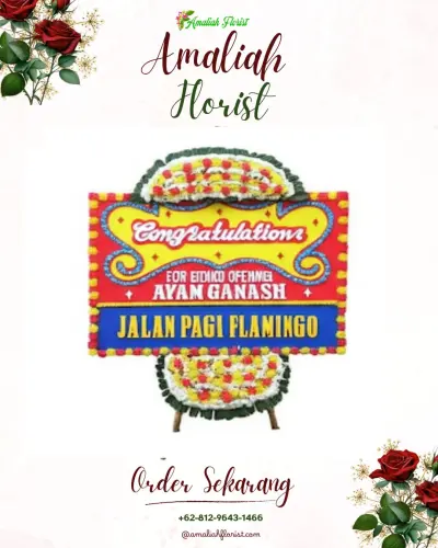 Bunga Papan Congratulation di Muka Kuning